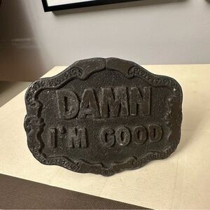 🌸 4/$20 Vintage brass “Damn I’m Good” belt buckle